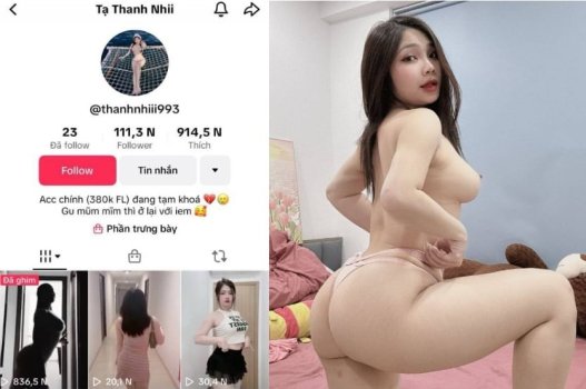 Hot girl TikToker Tạ Thanh Nhi với làn da trắng mịn, vòng mông to và thích thú với tư thế doggy