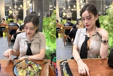 Thưởng thức đôi gò bóp nảy mềm của bé